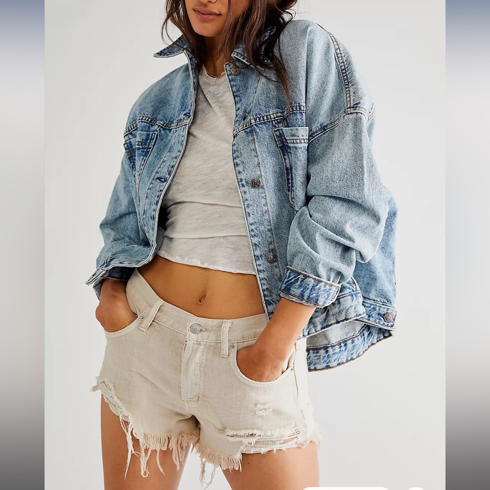 We The Free Opal Swing Denim Jacket - ocean night